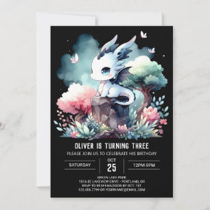 Digital Fantasy Dragon Birthday Inbjudningar