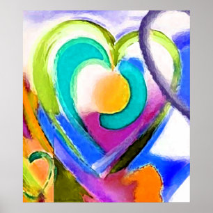 Digital färg Heart Poster