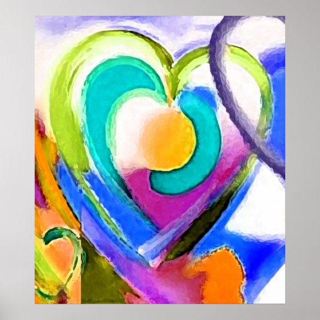 Digital färg Heart Poster (Framsidan)