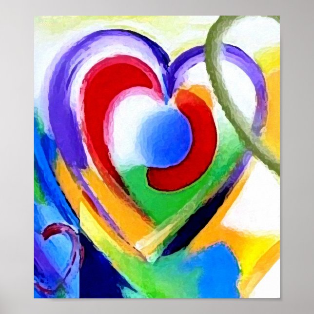 Digital färg Hearts Poster (Framsidan)