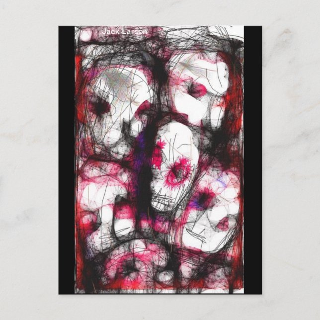 Digital Fingerpainting av zombies silar larson… Vykort (Framsida)