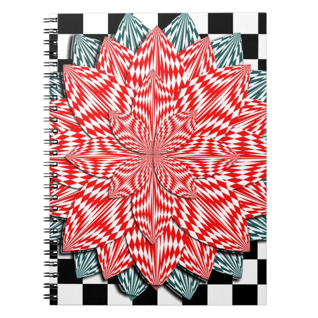 Digital Flower av Kenneth Yoncich Anteckningsbok Med Spiral (Framsidan)