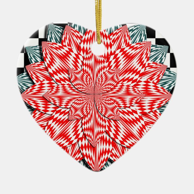 Digital Flower av Kenneth Yoncich Julgransprydnad Keramik (Framsidan)