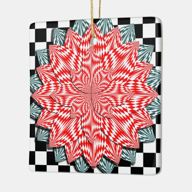 Digital Flower av Kenneth Yoncich Julgransprydnad Keramik (Vänster)