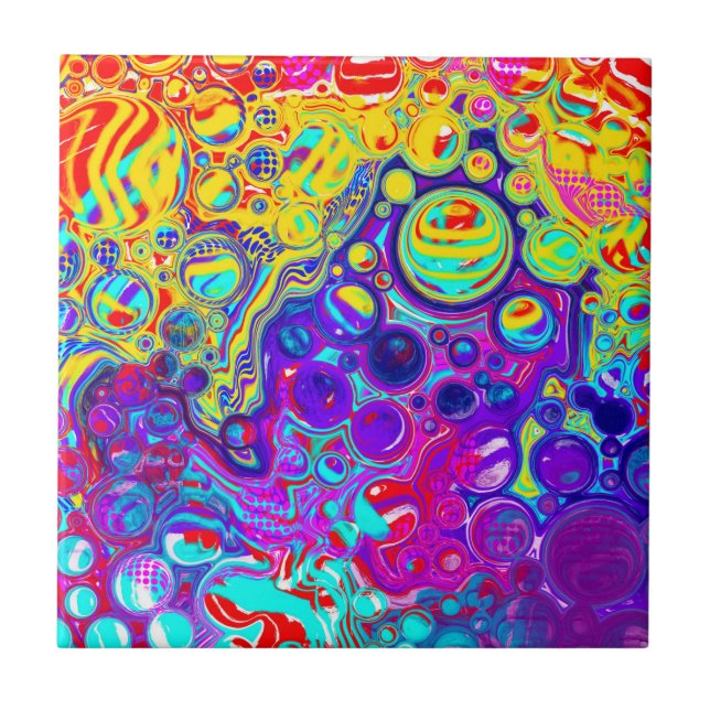 Digital Fluid Art för modern Abstrakt Kakelplatta (Framsidan)