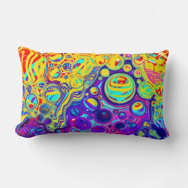 Digital Fluid Art för modern Abstrakt Lumbarkudde (Framsida)