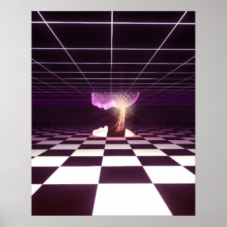 Digital födelse [synthwave-estetik] poster