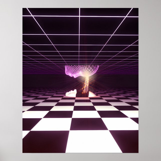 Digital födelse [synthwave-estetik] poster (Framsidan)