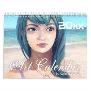 Digital för fantasiflickor 2019 konst kalender