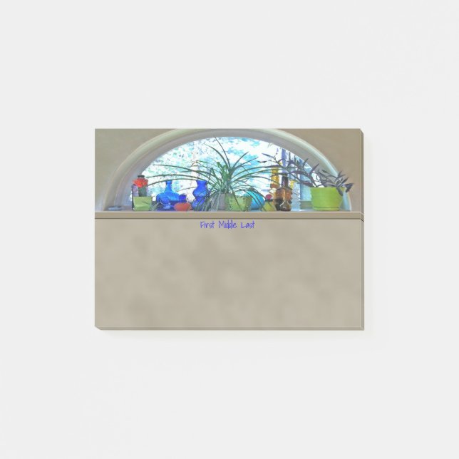 Digital för halvmånefönstervattenfärg konstverk post-it block (Framsida)