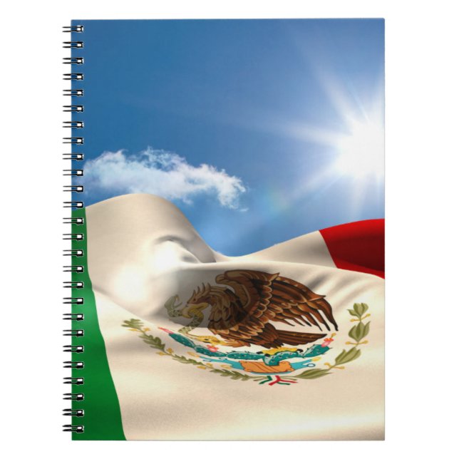Digital frambragt skvalpa för Mexico flagga Anteckningsbok Med Spiral (Framsidan)