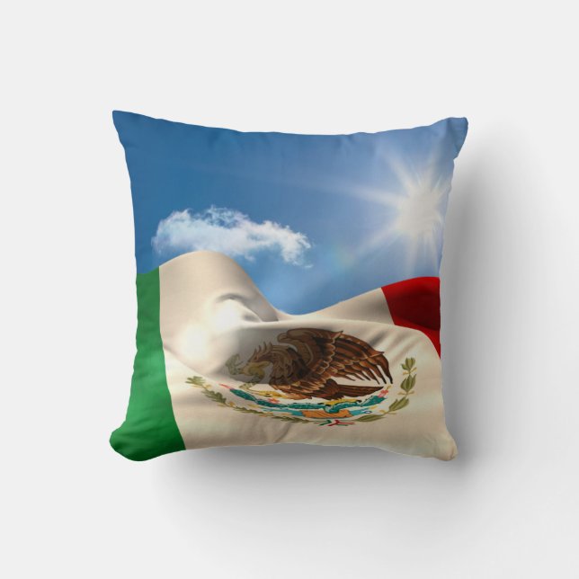 Digital frambragt skvalpa för Mexico flagga Kudde (Framsida)