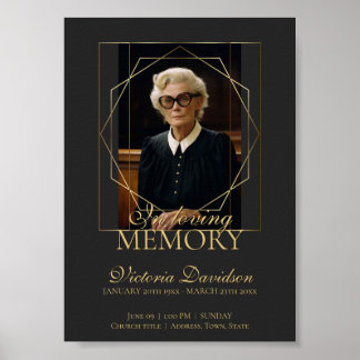 Digital Funeral Notification Post Mörk Grått Poster