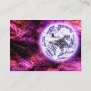 Digital Galaxy Alien Planet in Space Rosa Nebula Visitkort