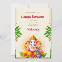 Digital Ganpati inbjuder till Ganesh pooja-inbjudn Inbjudningar