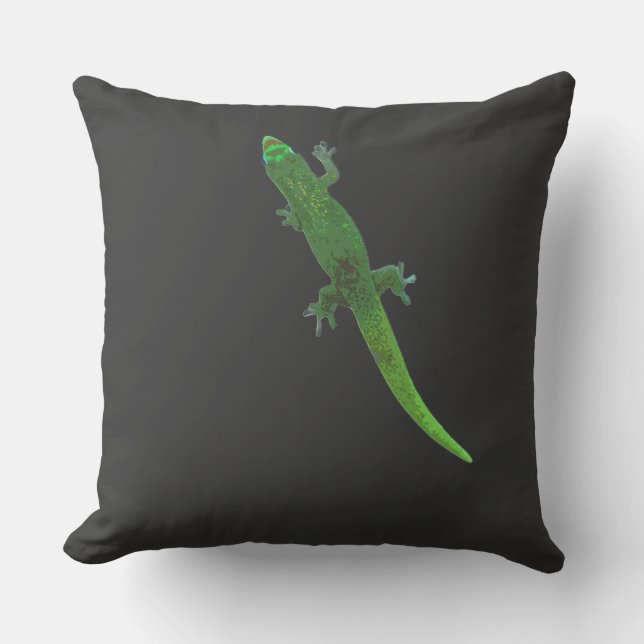 Digital Gecko på Bomull Dekorativ kudde (Framsida)