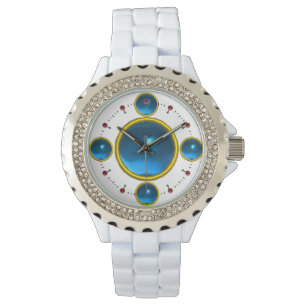 DIGITAL GEM STONE guld blue sapphire Armbandsur