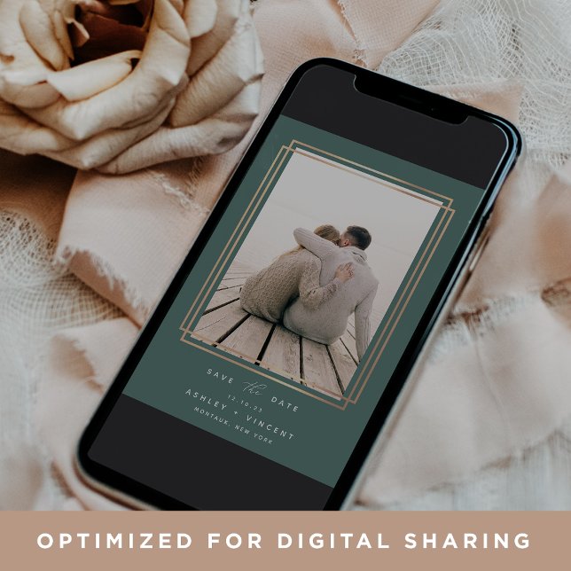 DIGITAL Geometric Ram | Lodrät Photo Spara Datumet (Skapare uppladdad)