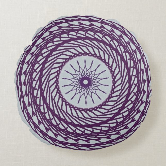 Digital geometrisk form mönster rund kudde (Framsidan)