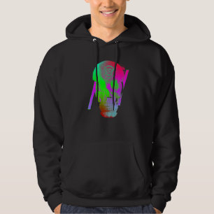 Digital Ghost Skull Glitch Hoodie