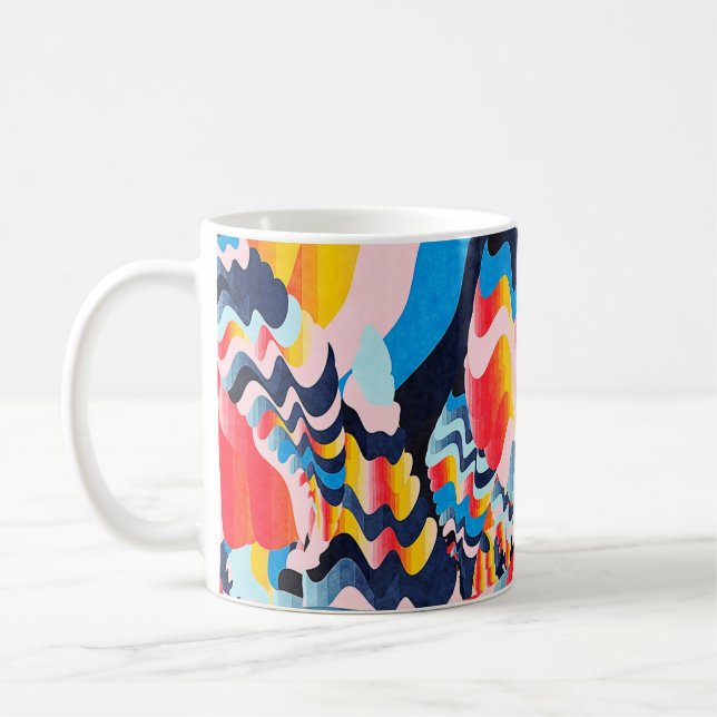 digital glitch Art-bakgrund Kaffemugg (Vänster)