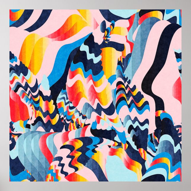 digital glitch Art-bakgrund Poster (Framsidan)