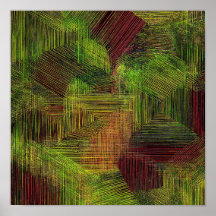 Digital Glitch Geometriskt Tyg Mönster