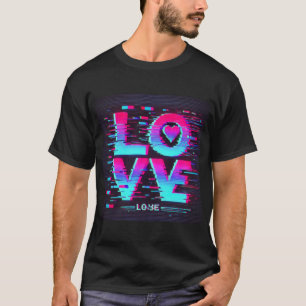 Digital Glitch Kärlek-effekt T Shirt