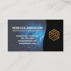 Digital Globe Modern Guld Corporate Logotyp Visitkort