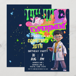 Digital Glow Science STEM Experiment Downloadable Inbjudningar