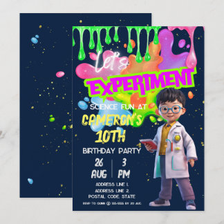 Digital Glow Science STEM Experiment Downloadable Inbjudningar