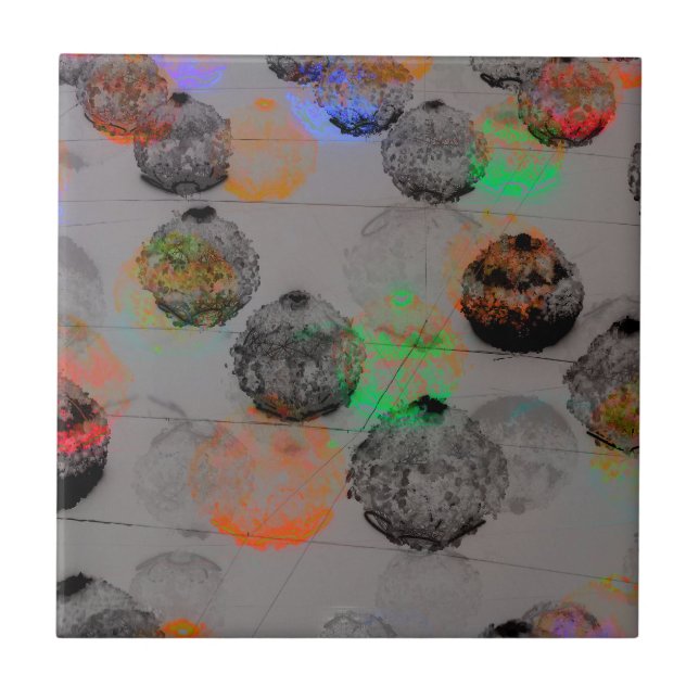 Digital grafik med runda penseldrag. kakelplatta (Framsidan)