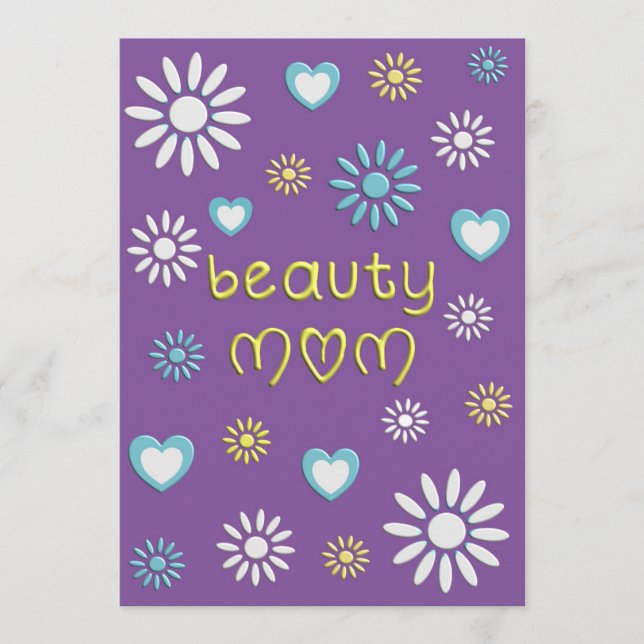 DIGITAL greeting card “Beauty Mom” Tack Kort (Framsida)
