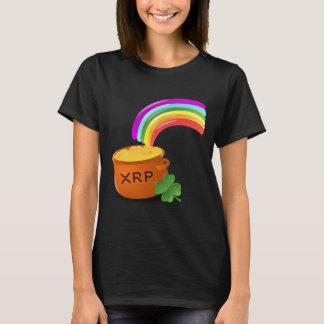 Digital guld XRP på avsluta av regnbågen skvalpar T Shirt
