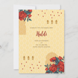 Digital Haldi-inbjudan & indiskt bröllopskort Inbjudningar
