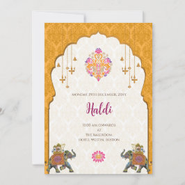Digital Haldi-inbjudan & indiskt bröllopskort Inbjudningar