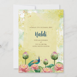 Digital Haldi-inbjudan & indiskt bröllopskort Inbjudningar