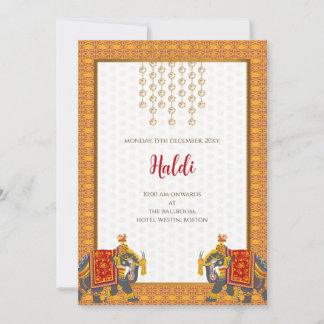 Digital Haldi-inbjudan & indiskt bröllopskort Inbjudningar