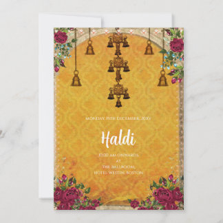 Digital Haldi-inbjudan & indiskt bröllopskort Inbjudningar