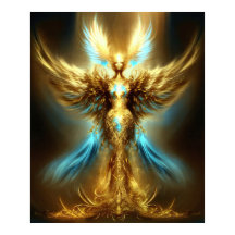Digital hämtning av Golden Fantasy Angel Printable