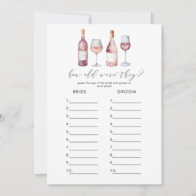 Digital hämtning av Vino Före Vows Möhippa Games Inbjudningar (Framsida)