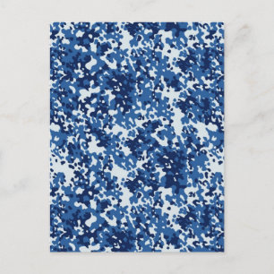 Digital Himlar Blue Camouflage - med vit Vykort