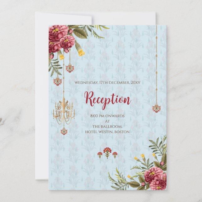 Digital Hindu Bröllop Inbjudningar (Framsida)