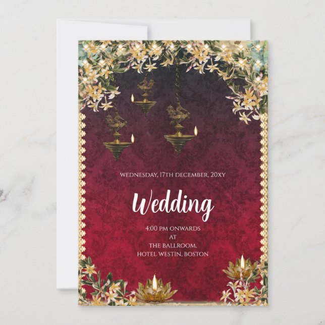 Digital Hindu bröllopsinbjudan Indiska bröllop Inbjudningar (Framsida)