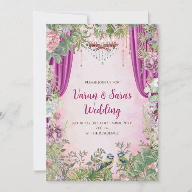 Digital Hindu-inbjudan till invigning av indiska b Inbjudningar (Framsida)