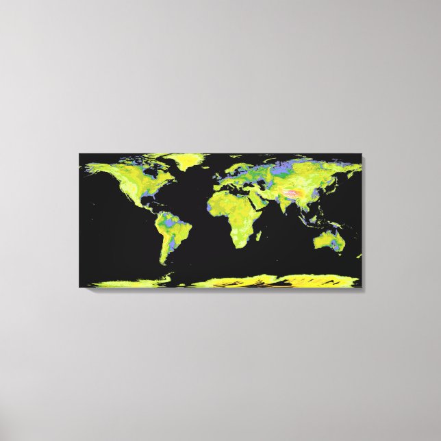 Digital höjningsmodell för kontinenterna på Ea Canvastryck (Framsida)