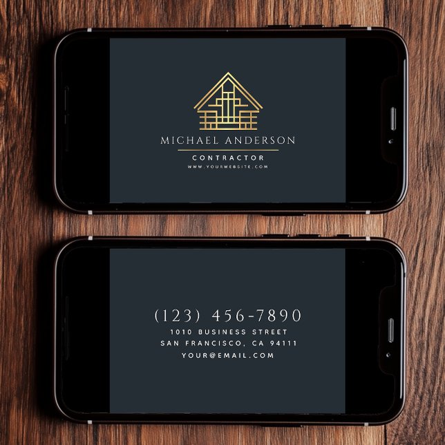 Digital Home Byggnad Construction Blue Business Kort (Skapare uppladdad)