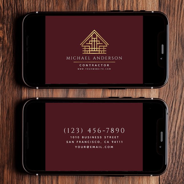 Digital Home Byggnad Construction Red Business Kort (Skapare uppladdad)