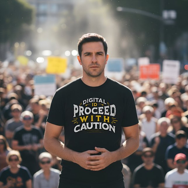 Digital ID: Proceed With Caution T Shirt (Skapare uppladdad)