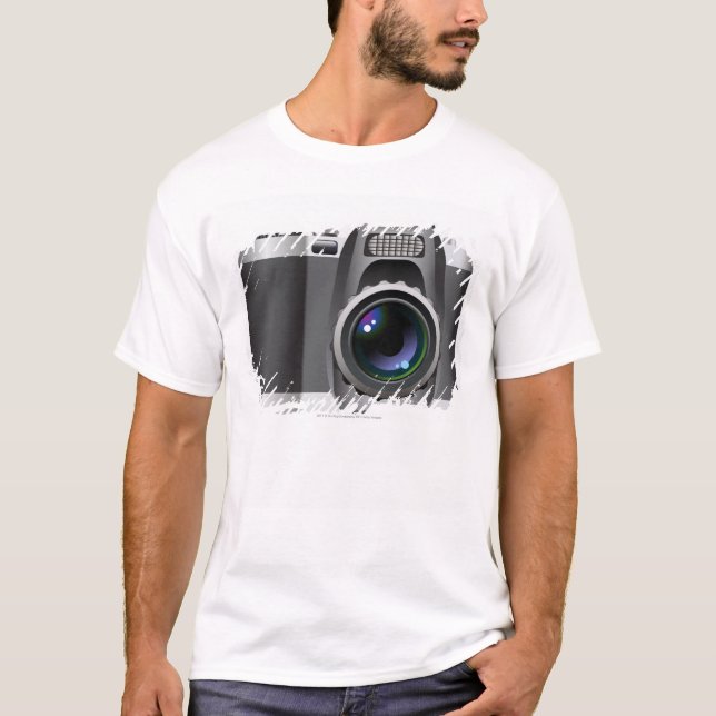 Digital illustration av den digitala kameran tee (Framsida)